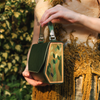 Rye straw marquetry inlay sealed in clear jewelry resin on the wooden side of Fjord Mavka bag