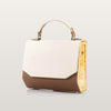 Fjord Beige/Cappuccino Saffiano - Blackwood Atelier - Wood and Leather Shoulder Bag for Women