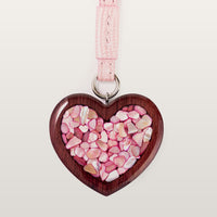 Bag Charm Heart Shiny Rose