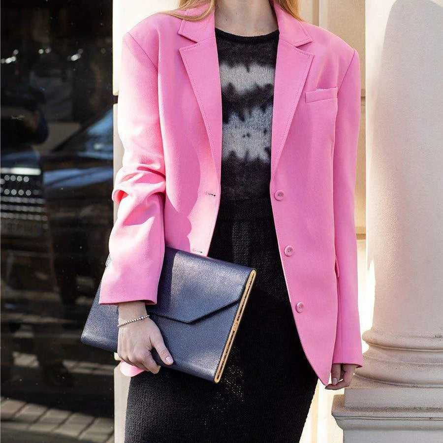 Deep Blue Saffiano MacBook case worn as a refined accessory by BLACKWOOD Atelier