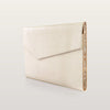 Beige Croco leather MacBook case by BLACKWOOD Atelier
