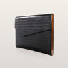 Black Croco leather MacBook case by BLACKWOOD Atelier